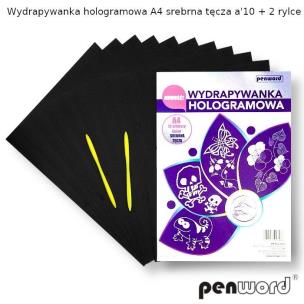 Opakowanie Wydrapywanka hologramowa A4 srebrna tęczowa