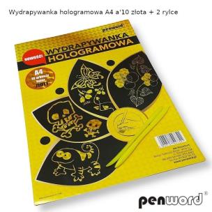 Opakowanie Wydrapywanka hologramowa A4 złota