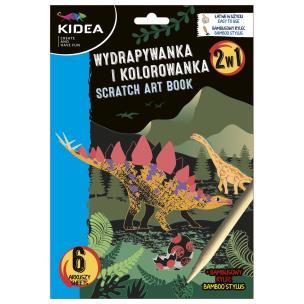 Opakowanie Wydrapywanka i kolorowanka 2w1 Kidea dinozaury
