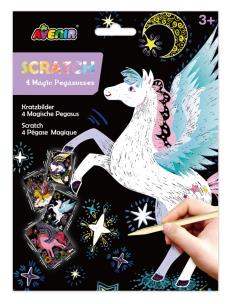Wydrapywanki - 4 magiczne pegazy. Wydawca: AVENIR. Multiszop.pl Opakowanie Wydrapywanki - 4 magiczne pegazy