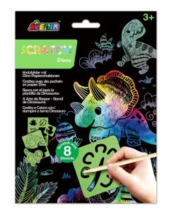 Opakowanie Wydrapywanki z szablonami - Dinozaury