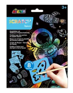 Opakowanie Wydrapywanki z szablonami - Kosmos