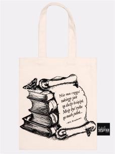 Opakowanie Za dużo książek torba na książki bawełniana ecru