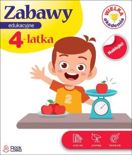 Zabawy edukacyjne 4-latka. Wielka Akademia. Autor: Monika Majewska. Multiszop.pl Okładka książki Zabawy edukacyjne 4-latka. Wielka Akademia