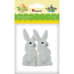 Opakowanie Zając flokowany 32x74x25mm biały 2szt