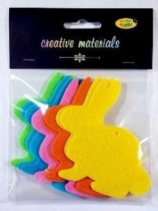 Opakowanie Zajączki z filcu 10cm 10szt mix