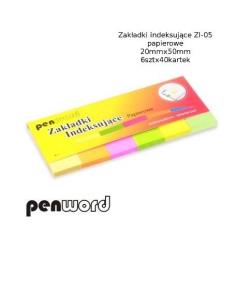 Opakowanie Zakładki indeksujące 20x50mm 6x40szt papierowe