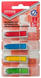 Opakowanie Zakładki indeksujące strzałka Office Products PP 12x43mm blister mix kolorów