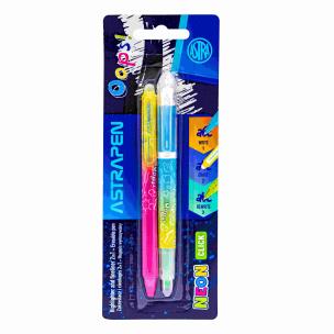 Opakowanie Zakreślacz 2w1 + długopis wymazywalny mix ASTRA