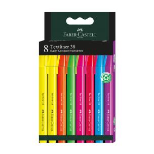 Zakreślacz 8 kolorów FABER CASTELL. Wydawca: Faber Castell. Multiszop.pl Opakowanie Zakreślacz 8 kolorów FABER CASTELL
