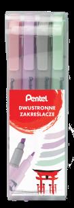 Opakowanie Zakreślacz dwustronny pastelowy 4 kolory
