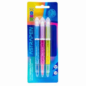 Opakowanie Zakreślacz i cienkopis 2w1 Astrapen neon 3 kolory