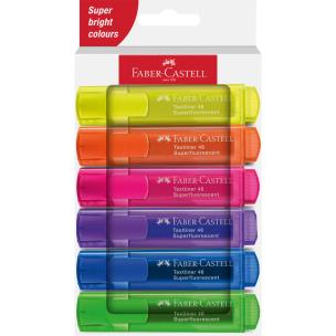 Zakreślacz neonowy 6 kolorów FABER CASTELL. Wydawca: Faber Castell. Multiszop.pl Opakowanie Zakreślacz neonowy 6 kolorów FABER CASTELL