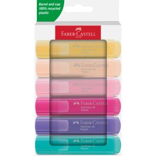 Zakreślacz pastelowy 6 kolorów FABER CASTELL. Wydawca: Faber Castell. Multiszop.pl Opakowanie Zakreślacz pastelowy 6 kolorów FABER CASTELL