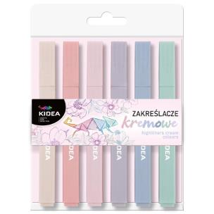 Zakreślacze kremowe geometryczne 6szt KIDEA. Wydawca: Derform. Multiszop.pl Opakowanie Zakreślacze kremowe geometryczne 6szt KIDEA