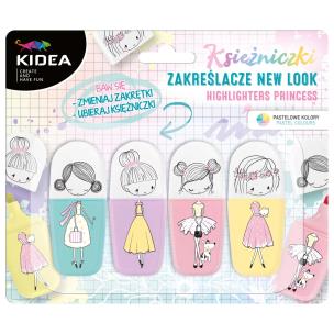 Zakreślacze księżniczki - new look 4szt KIDEA. Wydawca: Derform. Multiszop.pl Opakowanie Zakreślacze księżniczki - new look 4szt KIDEA