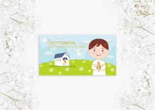 Opakowanie Zaproszenie - Komunia chłopiec kolor (5 szt.)