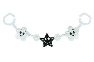 Opakowanie Zawieszka do wózka czarno-biała 2 kwiatki, gwiazda