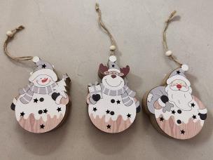 Opakowanie Zawieszka świąteczna drewniana ze światłem LED MIX