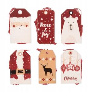 Zawieszki do prezentów ze sznurkiem Santa 24szt. Wydawca: Dalprint. Multiszop.pl Opakowanie Zawieszki do prezentów ze sznurkiem Santa 24szt