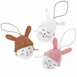 Opakowanie Zawieszki pisanki zajączki 8 cm 3 szt.