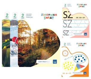 Zdobywam świat. Karty pracy cz.1-3 Poziom 2. Autor: Justyna Hadryś. Multiszop.pl Okładka książki Zdobywam świat. Karty pracy cz.1-3 Poziom 2