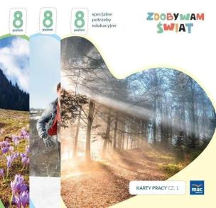Zdobywam świat Karty pracy cz.1-3 Poziom 8. Autor: Justyna Hadryś. Multiszop.pl Okładka książki Zdobywam świat Karty pracy cz.1-3 Poziom 8