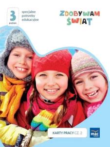 Zdobywam świat. Karty pracy cz.2 zima Poziom 3. Autor: Justyna Hadryś. Multiszop.pl Okładka książki Zdobywam świat. Karty pracy cz.2 zima Poziom 3