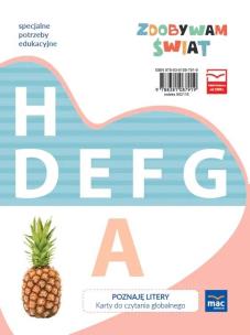 Zdobywam świat. Poznaję litery - karty do czytania. Autor: Justyna Hadryś. Multiszop.pl Okładka książki Zdobywam świat. Poznaję litery - karty do czytania