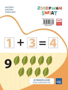 Zdobywam świat W świecie liczb Karty matematyczne. Autor: Justyna Hadryś. Multiszop.pl Okładka książki Zdobywam świat W świecie liczb Karty matematyczne