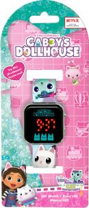 Zegarek LED z kalendarzem Gabby's Dollhouse. Wydawca: Kids Euroswan. Multiszop.pl Opakowanie Zegarek LED z kalendarzem Gabby's Dollhouse