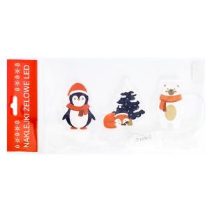 Okładka książki Żelowe naklejki dekoracyjne LED Zimowe zwierzątka