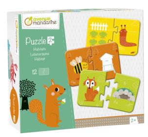 Opakowanie Zestaw 12 puzzli 'Kto gdzie mieszka?'