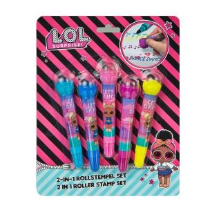 Opakowanie Zestaw 2 W 1 Flamastry Ze Stempelkami 5 szt LOL
