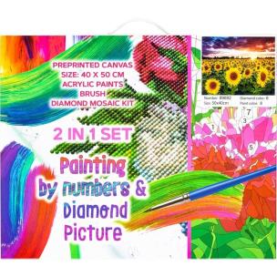 Zestaw 2w1: diamentowa mozaika, płótno 40x50 89692. Wydawca: Panta Plast. Multiszop.pl Opakowanie Zestaw 2w1: diamentowa mozaika, płótno 40x50 89692