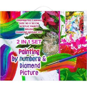Zestaw 2w1: diamentowa mozaika, płótno 40x50 89694. Wydawca: Panta Plast. Multiszop.pl Opakowanie Zestaw 2w1: diamentowa mozaika, płótno 40x50 89694