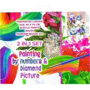 Zestaw 2w1: diamentowa mozaika, płótno 40x50 89695. Wydawca: Panta Plast. Multiszop.pl Opakowanie Zestaw 2w1: diamentowa mozaika, płótno 40x50 89695