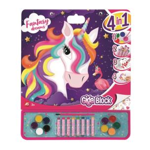 Opakowanie Zestaw artystyczny Giga Blok 4w1 Jednorożec