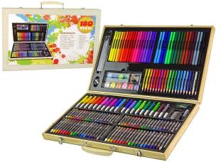 Opakowanie Zestaw artystyczny w drewnianej walizce 180el