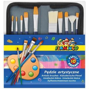 Opakowanie Zestaw artystycznych 10 pędzli z drewnianym uchwyt