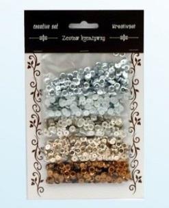 Opakowanie Zestaw cekiny srebrno brązowe 6mm 30g