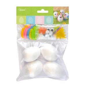 Opakowanie Zestaw dekoracji kreatywnych Kurczaki jajkax4, materiałowe elementy do zdobienia (WN2319)