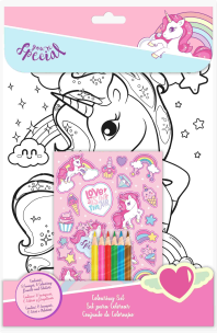 Zestaw do kolorowania kredkami z naklejkami Jednorożec You're Special KL11471. Wydawca: Kids Euroswan. Multiszop.pl Opakowanie Zestaw do kolorowania kredkami z naklejkami Jednorożec You're Special KL11471