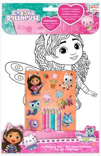 Zestaw do kolorowania z naklejkami Gaabby's Dollhouse GD00031. Wydawca: Kids Euroswan. Multiszop.pl Opakowanie Zestaw do kolorowania z naklejkami Gaabby's Dollhouse GD00031