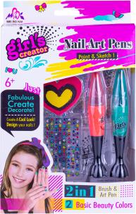 Opakowanie Zestaw do paznokci 2 lakiery w pisaku+ naklejki