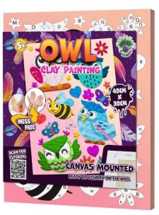 Zestaw do wyklejania plasteliną - Sowa. Wydawca: Splat Planet. Multiszop.pl Opakowanie Zestaw do wyklejania plasteliną - Sowa