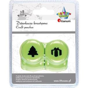 Opakowanie Zestaw dziurkaczy18mm motyw 2szt choinka, prezent