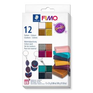 Zestaw Fimo Effect Sparkle 12 kostek 25g. Wydawca: STAEDTLER. Multiszop.pl Opakowanie Zestaw Fimo Effect Sparkle 12 kostek 25g