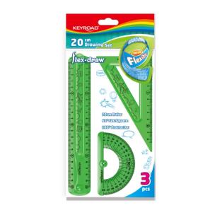 Opakowanie Zestaw geometryczny KEYROAD Flex-draw, z grafiką, zawieszka, mix kolorów