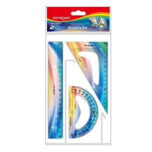 Zestaw geometryczny Twilight z linijką 20cm. Wydawca: Keyroad. Multiszop.pl Opakowanie Zestaw geometryczny Twilight z linijką 20cm